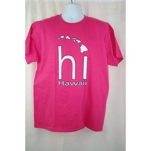 Island Hawaii Shirt T-shirt Tee shirt L Red Pink White graphic New Shirt Waikiki